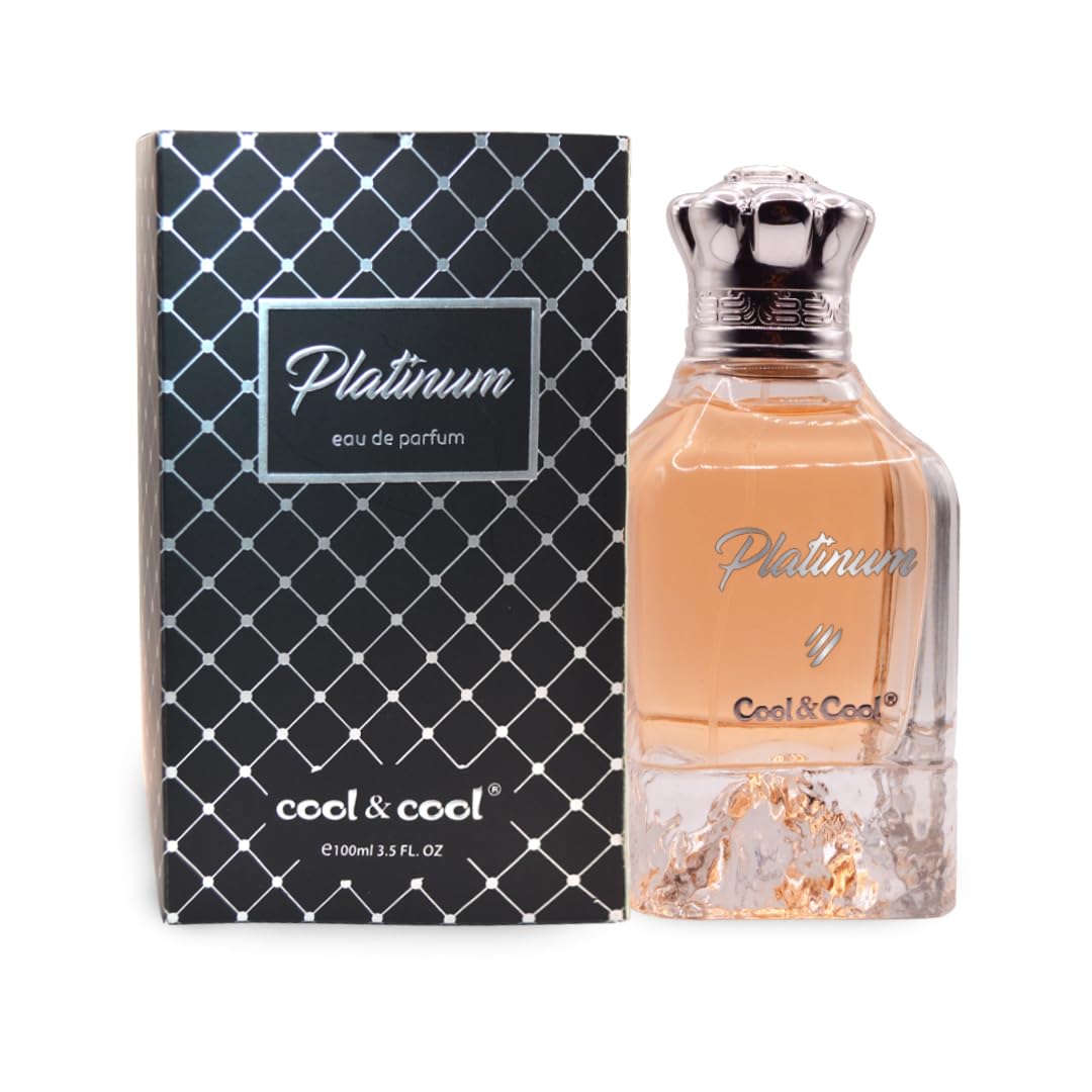Cool & Cool Platinum Perfume 100ML - Woody Oud Fragrance with Leather, Juniper & Tonka Bean, Women’s Luxurious & Long-Lasting Perfume