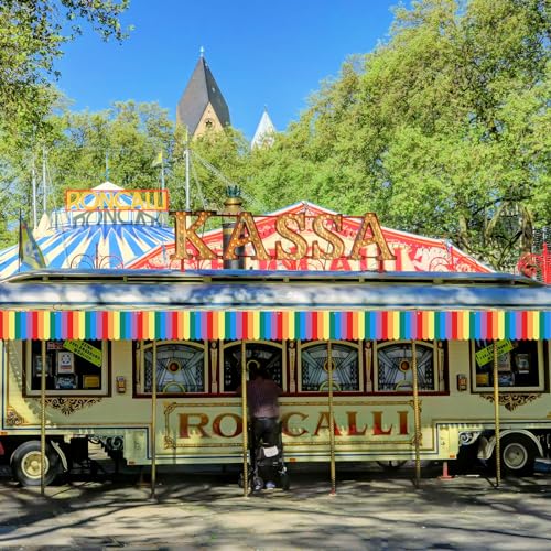 Image of Preboun 3 Pcs Carnival Awning Decorations Tent Circus Hanging Decorations Carnival Banner Concession Stand Sign Canopy Awning for Pirate Summer Party, 9.84''x78.74'' (Rainbow Color)
