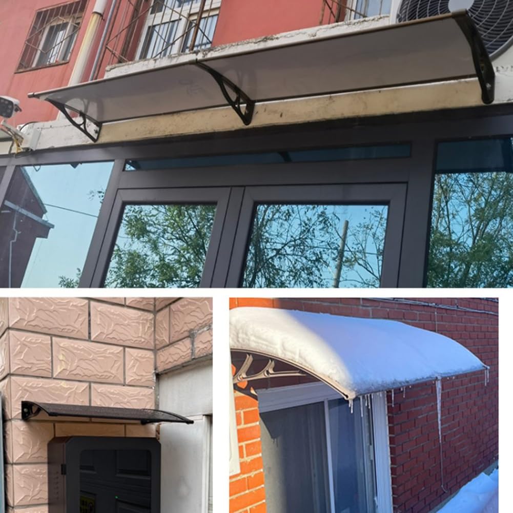Markiza okienna montowana na ścianie, baldachim z poliwęglanu, chroniący przed deszczem, z ozdobnym wspornikiem do drzwi, werandy, balkonu na zewnątrz(40x80cm)
