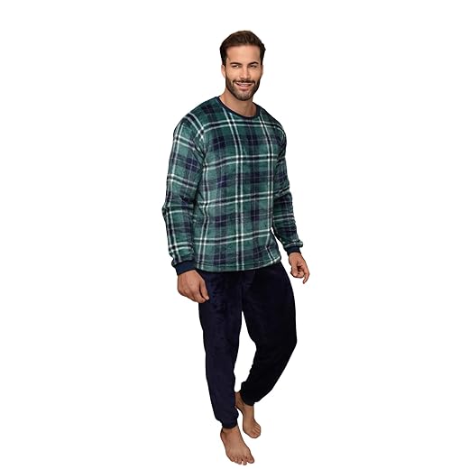 Pijama Masculino Inverno Adulto Fleece Plush Soft Quentinho.