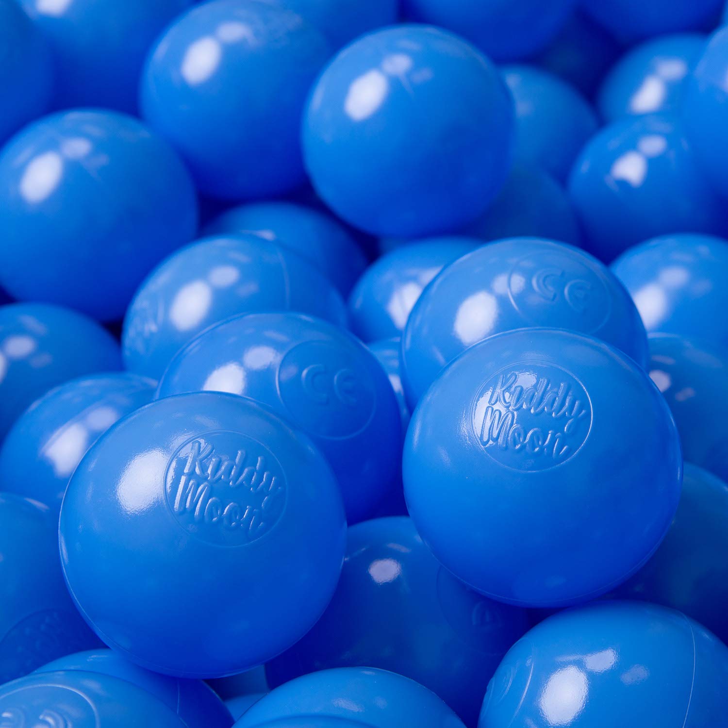 KiddyMoon Plastic Ballen Voor Kinderen 6Cm Kleurig Gecertificeerd, Blauw, 100 Ballen/6Cm