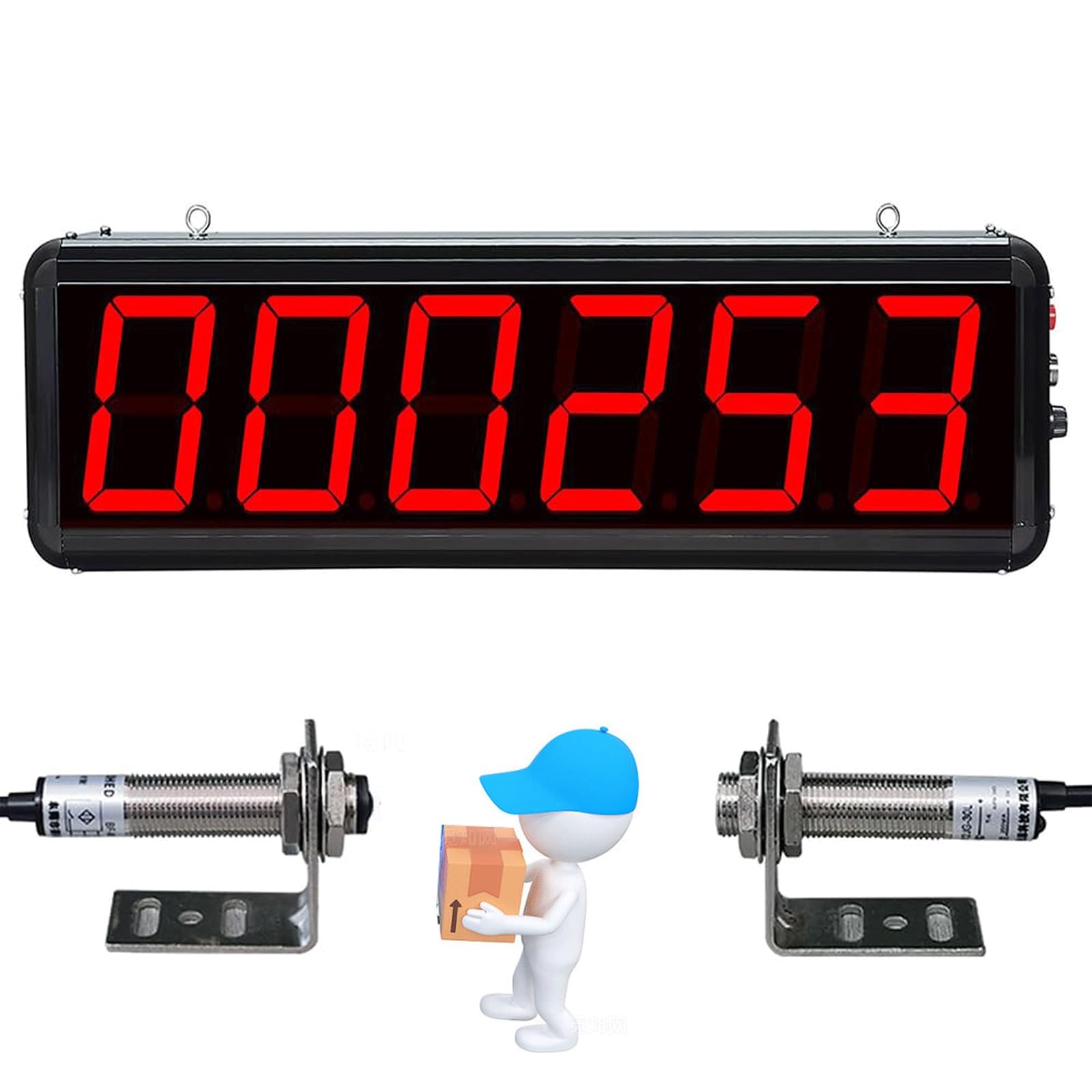 Contatore Digitale a Grande Schermo, contatore a 6 cifre, Conta Fino a 999999, rilevamento Automatico, Raggio di rilevamento di 20 m per fabbriche, officine, scuole,