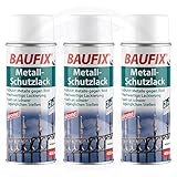  3 x Baufix Metallschutzlack weiß Sprühdose 400 ml
