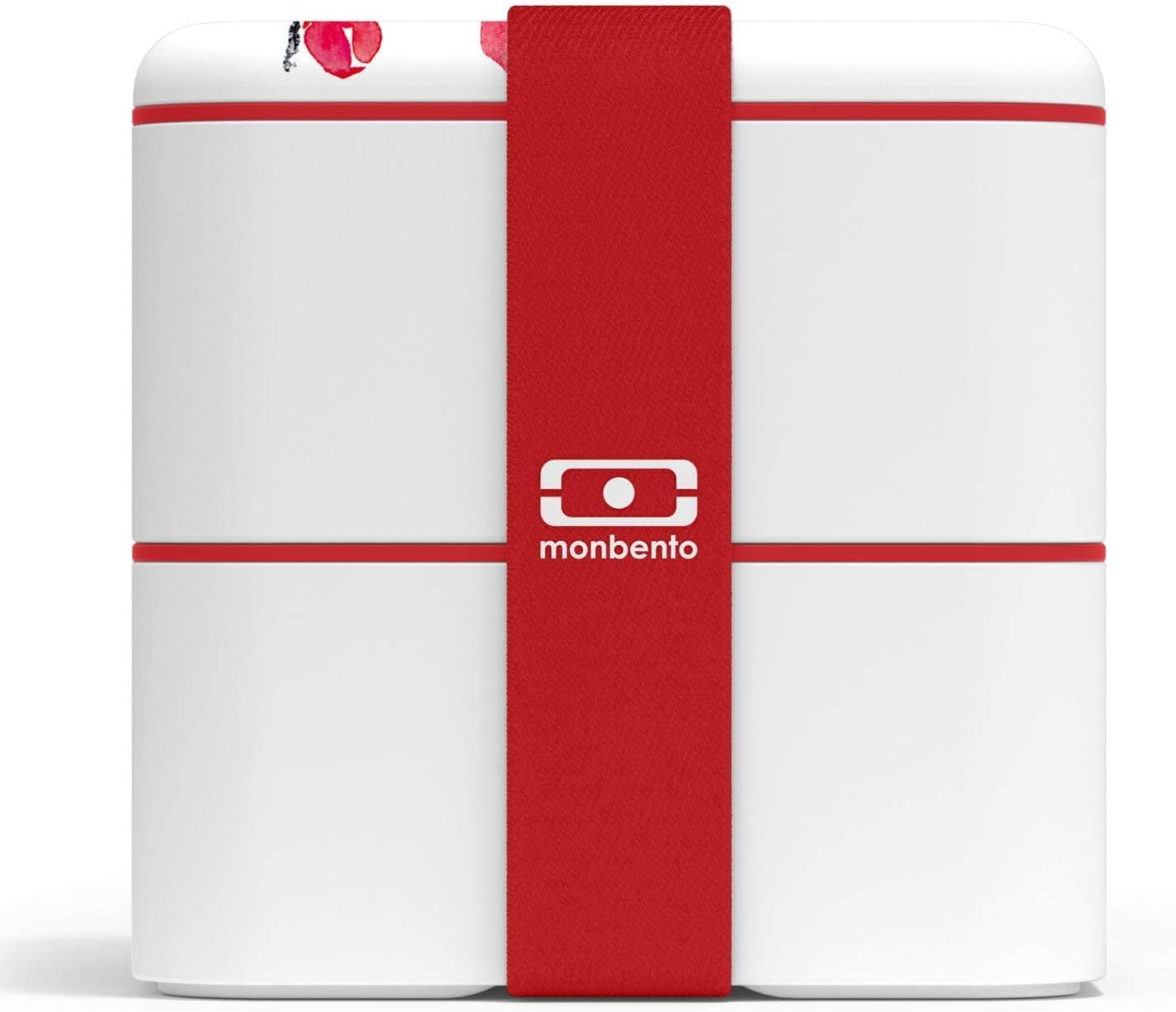 MONBENTO - Large Bento Box MB Square Ginkgo with Compartments - Leakproof Lunch Box for Work/School and Meal Prep - BPA Free - Food Grade Safe - Japanese Pattern - Pink & Blue: Home & Kitchen