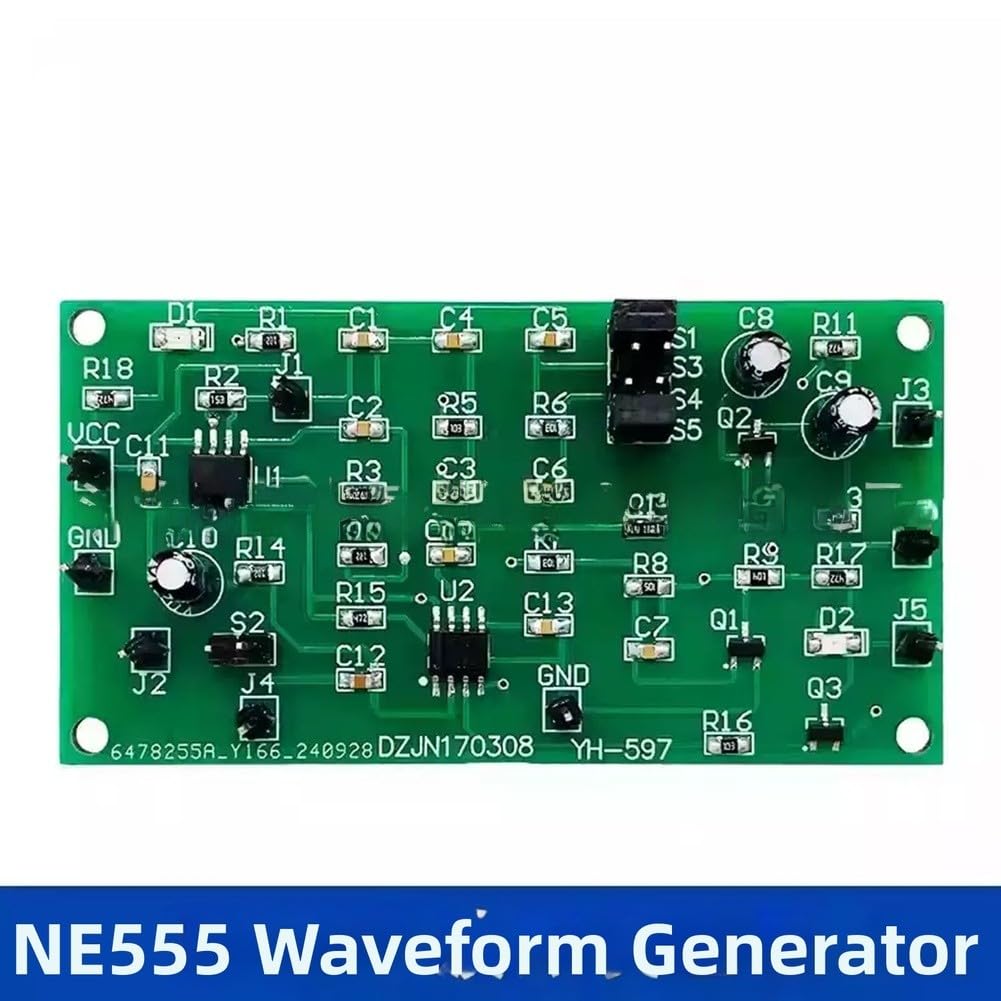 NE555 Kit di saldatura fai da te a forma d'onda, circuito di formazione elettronica, 7,4 x 3,9 cm, PCB verde, 6,5 V