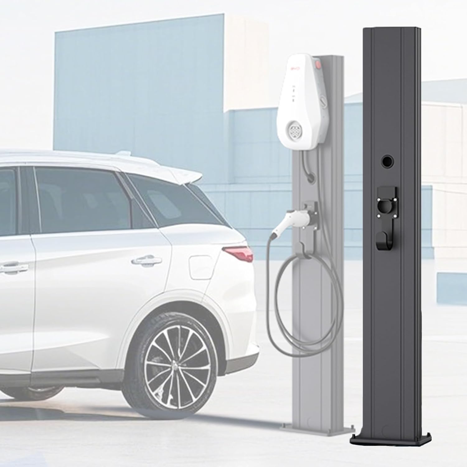 Soporte para cargador de vehículo EV de nueva energía, soporte de pedestal para base de cargador de coche eléctrico para exteriores para cargador de vehículo eléctrico para estación de carga al aire libre