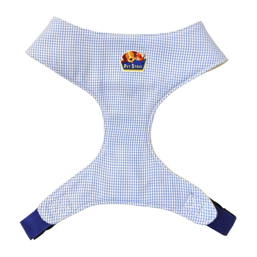 Hand Made Cotton Harness for Any Breed Medium Sized Dog- Blue Checks (B09XLKLP4D) Amazon Price History, Amazon Price Tracker