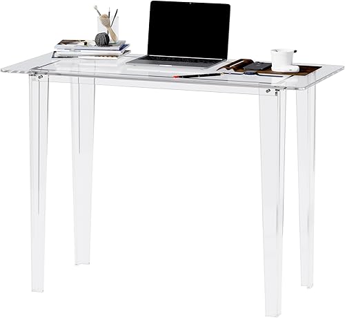 Escritorio acrílico, mesa de acrílico y escritorio transparente, mesa de estudio moderna para oficina en casa, consola multiusos de superficie