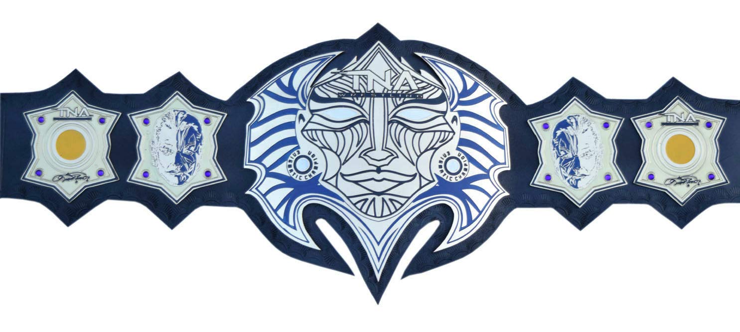 TNA Immortal Jeff Hardy Champion Title Belt Plates Leather Adult Size (Replica), Black, Large