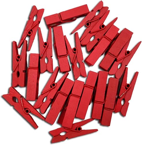 Alipis 100 piezas de decoración de madera mini pinzas de papel pinzas de plástico pinzas de madera para manualidades clips de tela para fotos, clips