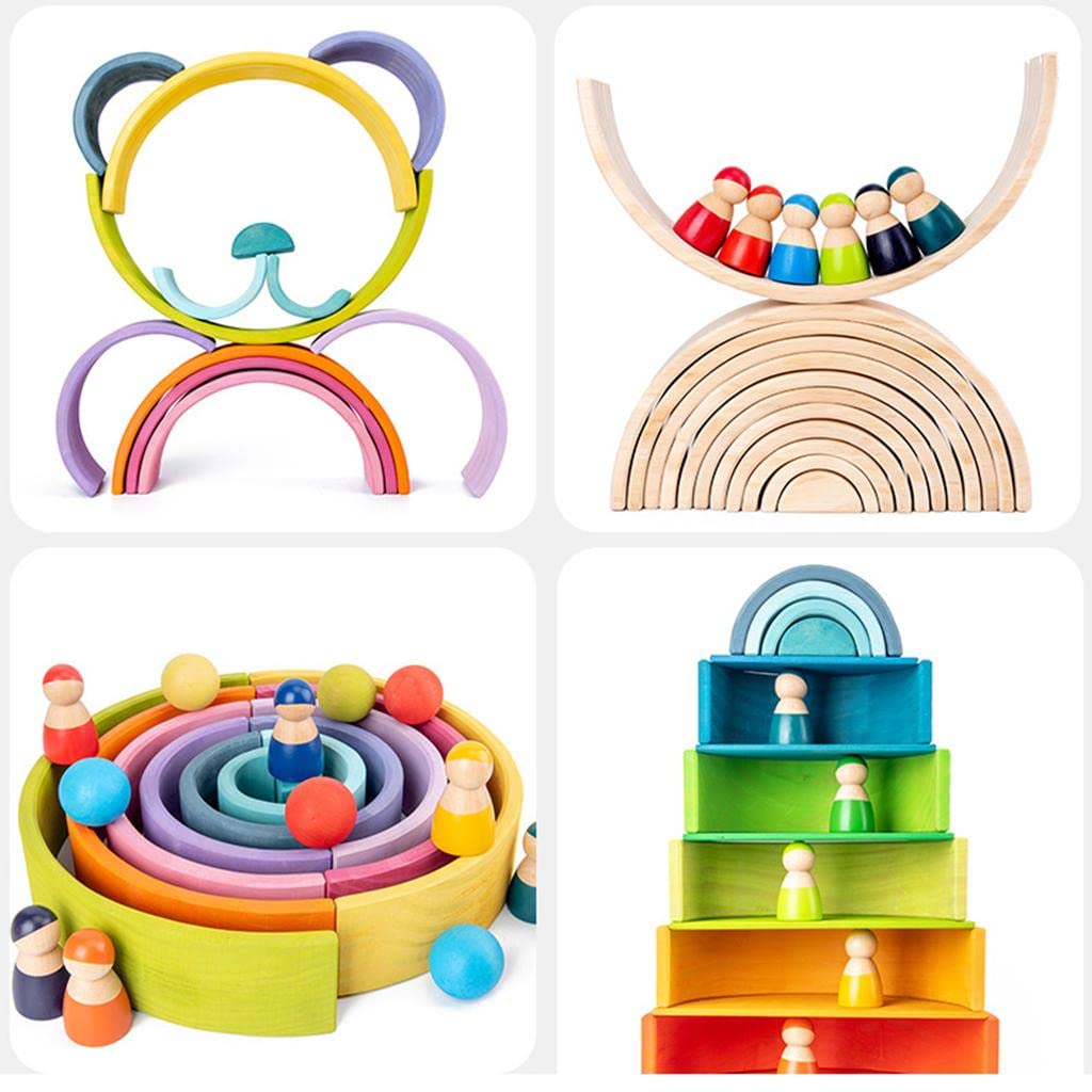 harayaa 12 unità di Blocchi per Bambini, Blocchi Colorati Iris, B