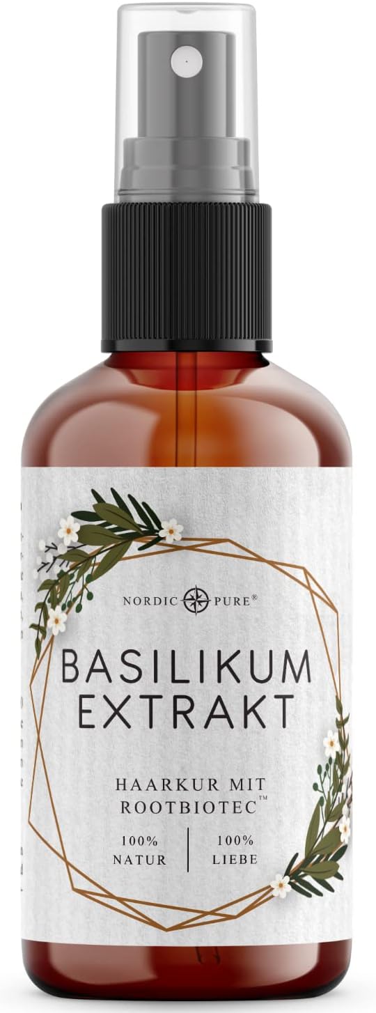 Basil Extract Hair Treatment by Nordic Pure For Care of Thin, Dry