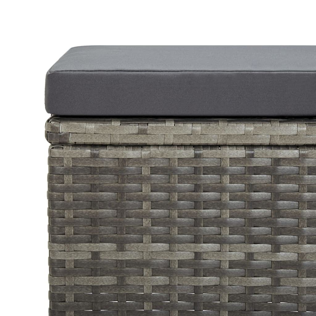 vidaXL 4X Taburetes de Jardín y Cojines Reposapiés Otomana Asiento Silla Butaca Patio Terraza Balcón Exterior Muebles Ratán Sintético Gris