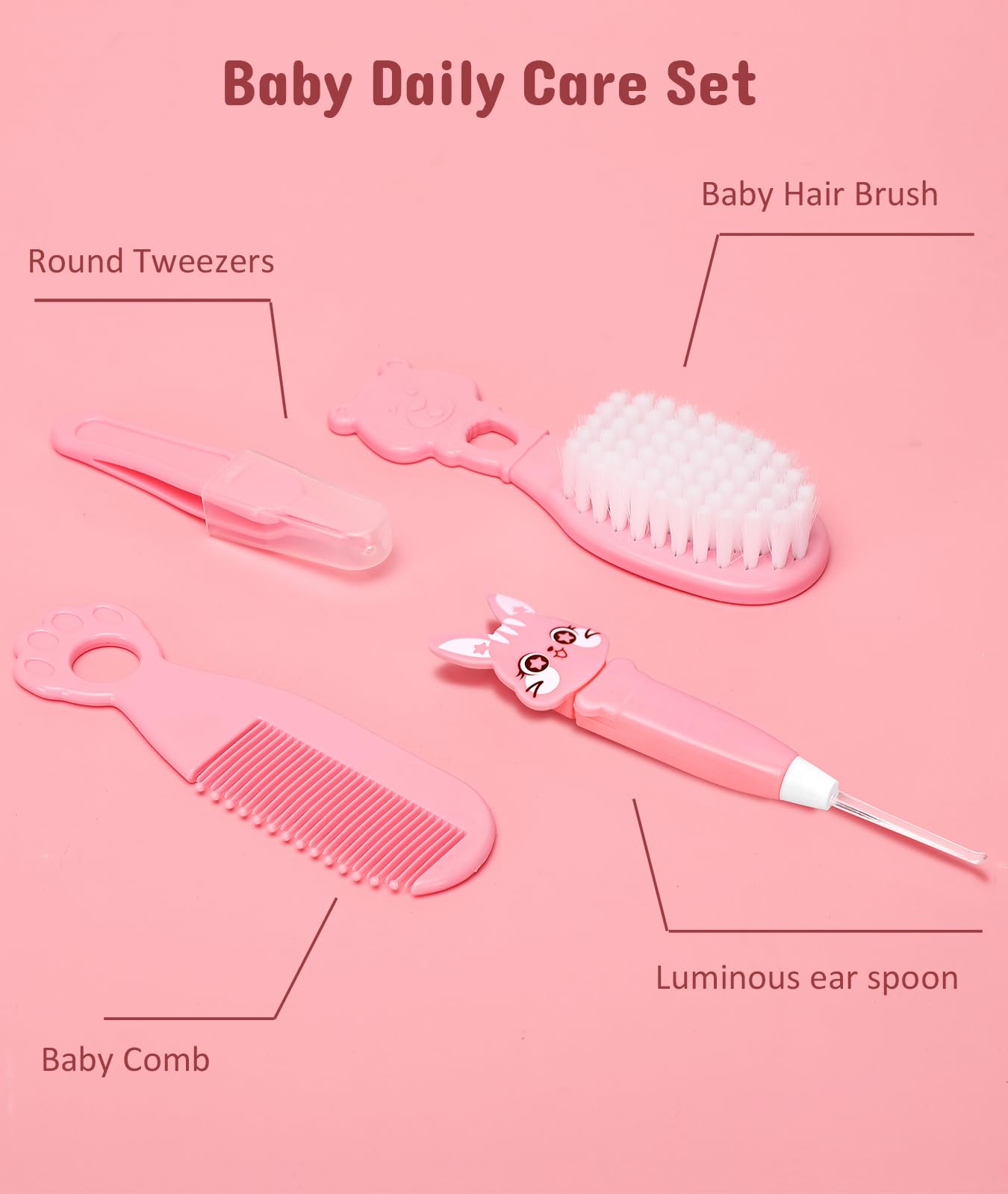 YASEW Kit de cuidado de la salud y aseo para bebés Rosa