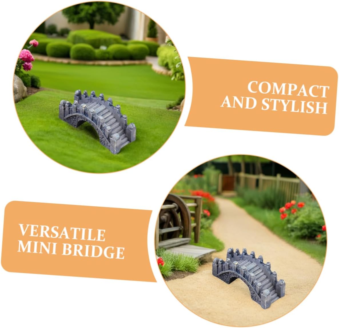 UPKOCH Miniature Chinese Bridge Model 6pcs Resin Arch Decor for Bonsai