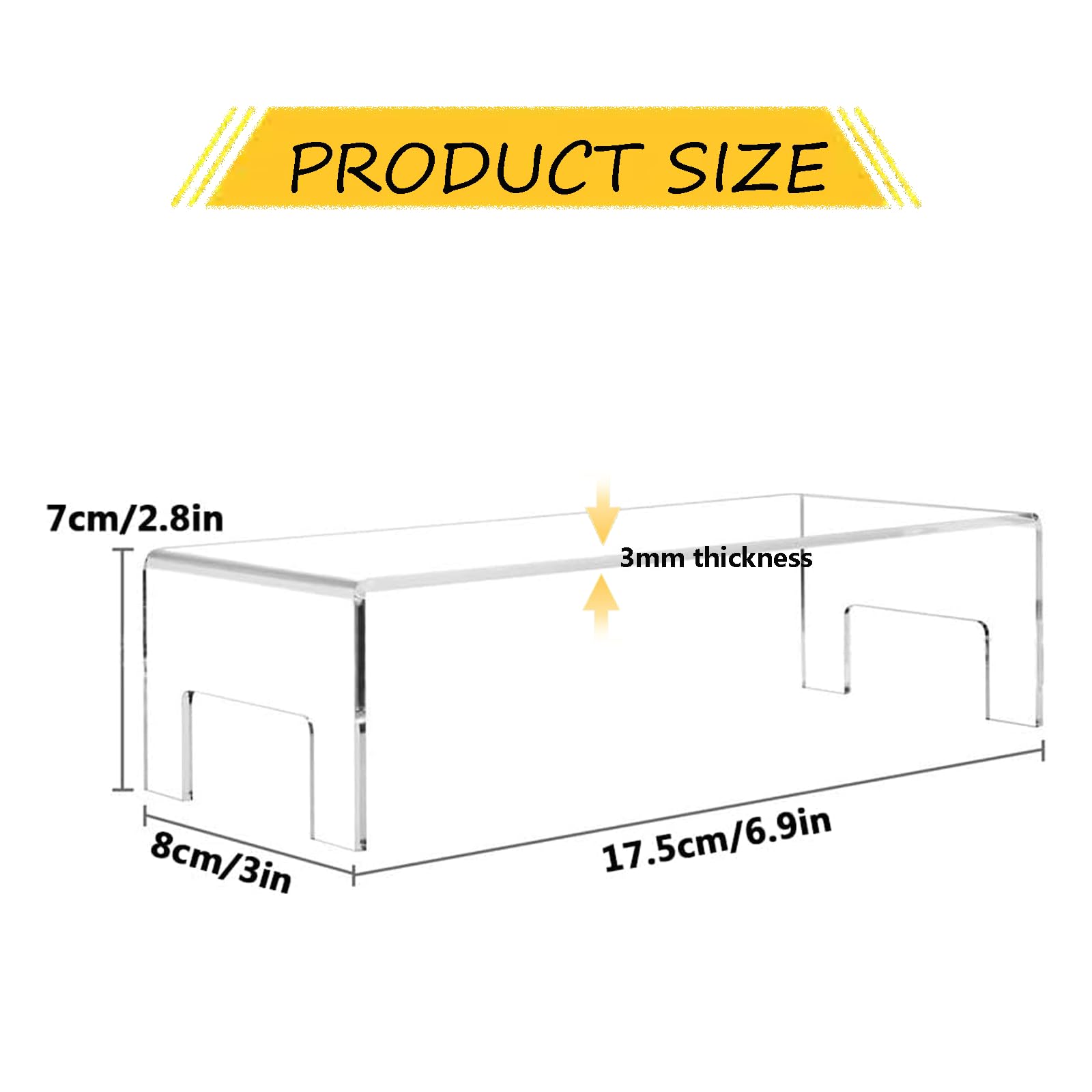TopHomer 2 Pezzi Espositore in Acrilico Trasparente, Alzate in Acrilico per Figurine, Buffet, Bambole, Cosmetici, Dessert e Cupcake