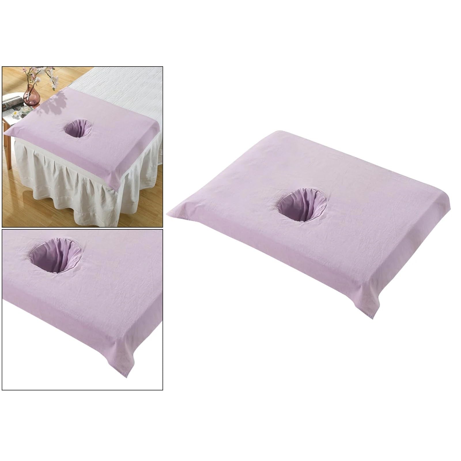 Sabanas Camilla Masaje Sábana de algodón puro for mesa masajes, toalla con orificio for la cara, 50 x 70 cm, funda almohada antiaceite for salón(Khaki)