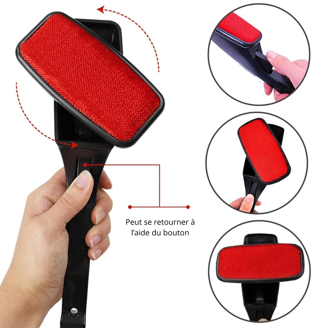 PARENCE.- Brosse Anti Peluche Rotative - Éliminez Facilement Poils et Peluches - Brosse Polyvalente et Efficace sur Tous Textile)