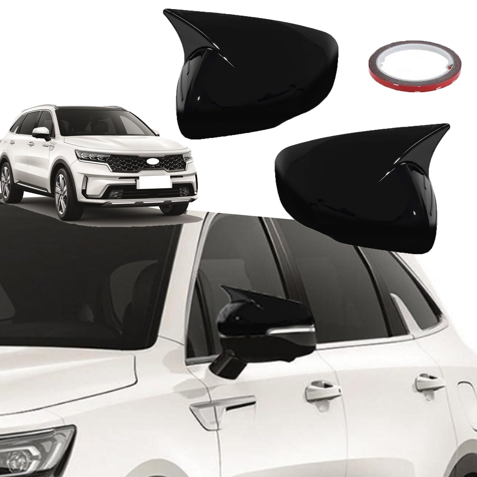 Calotte Specchietti Retrovisori In Fibra Di Carbonio Per Kia Sorento (2021-2023) - Copertura Esterna Adesiva, Facile Installazione