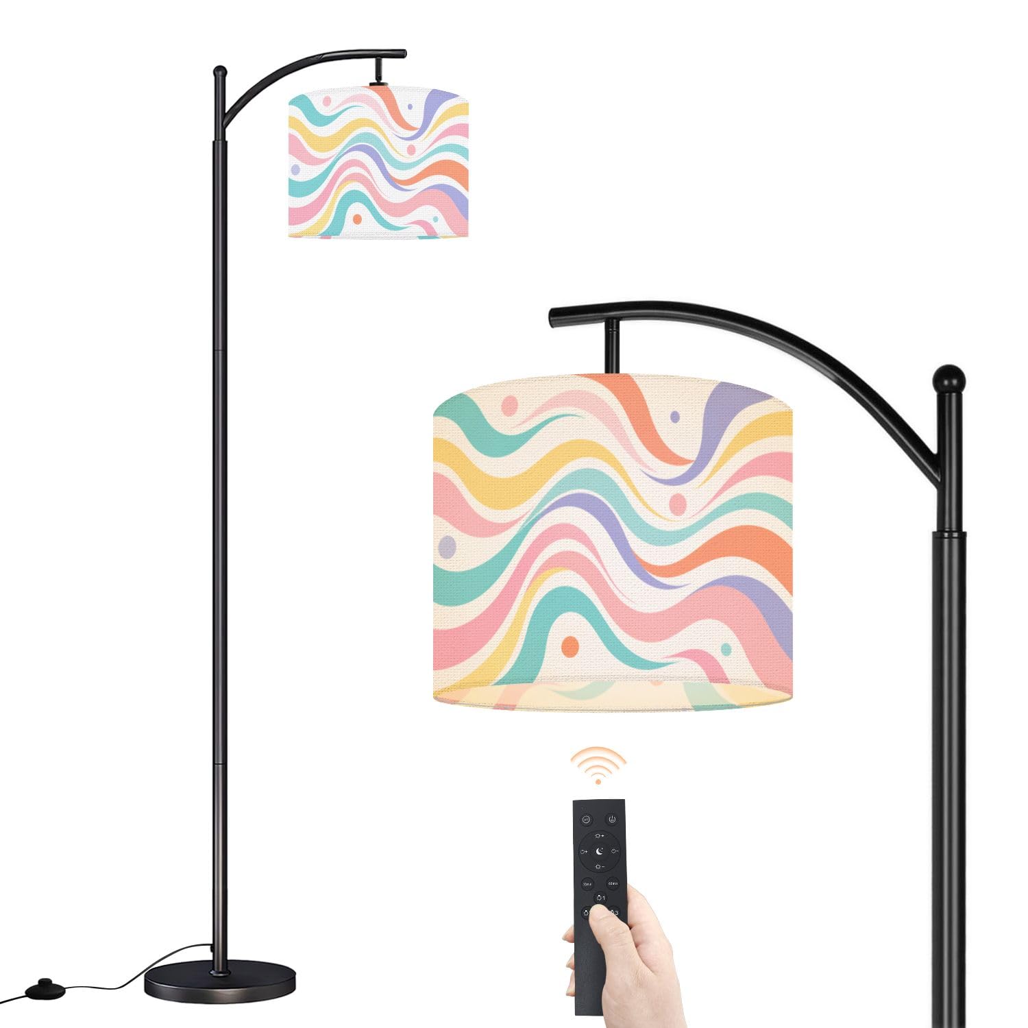 Arc Floor Lamp Abstract rainbow colour waves Dimmable Modern Standing Lamp