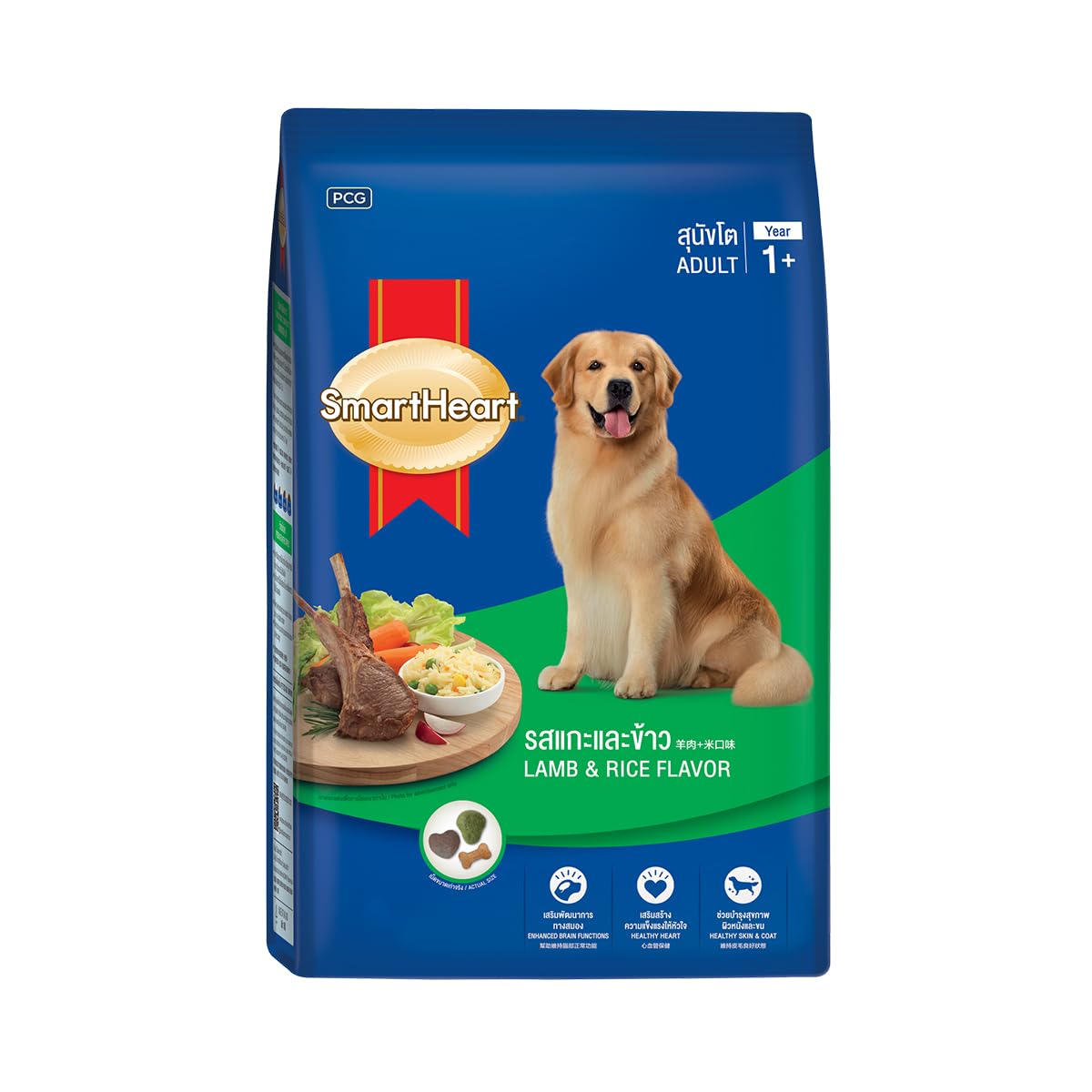 SmartHeart Adult Dog Food Dry Lamb and Rice, 3 Kg