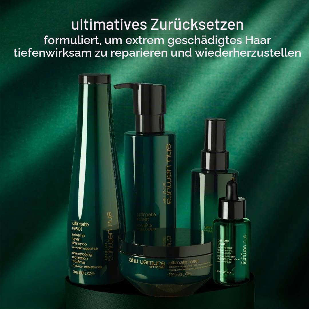 Shu Uemura Ultimate Reset Haaröl, Reparierendes Haarserum für Glanz & Geschmeidigkeit, Leave-In Haarpflege gegen Spliss & Frizz, Ideal als Hitzeschutz für trockenes, geschädigtes Haar, 50 ml