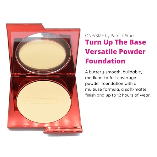 Miniatura 2 de One size Patrick Starrr Turn Up The Base - Base de maquillaje versátil en polvo, ligero 4 (G), maquillaje prensado facial Golden Undertones