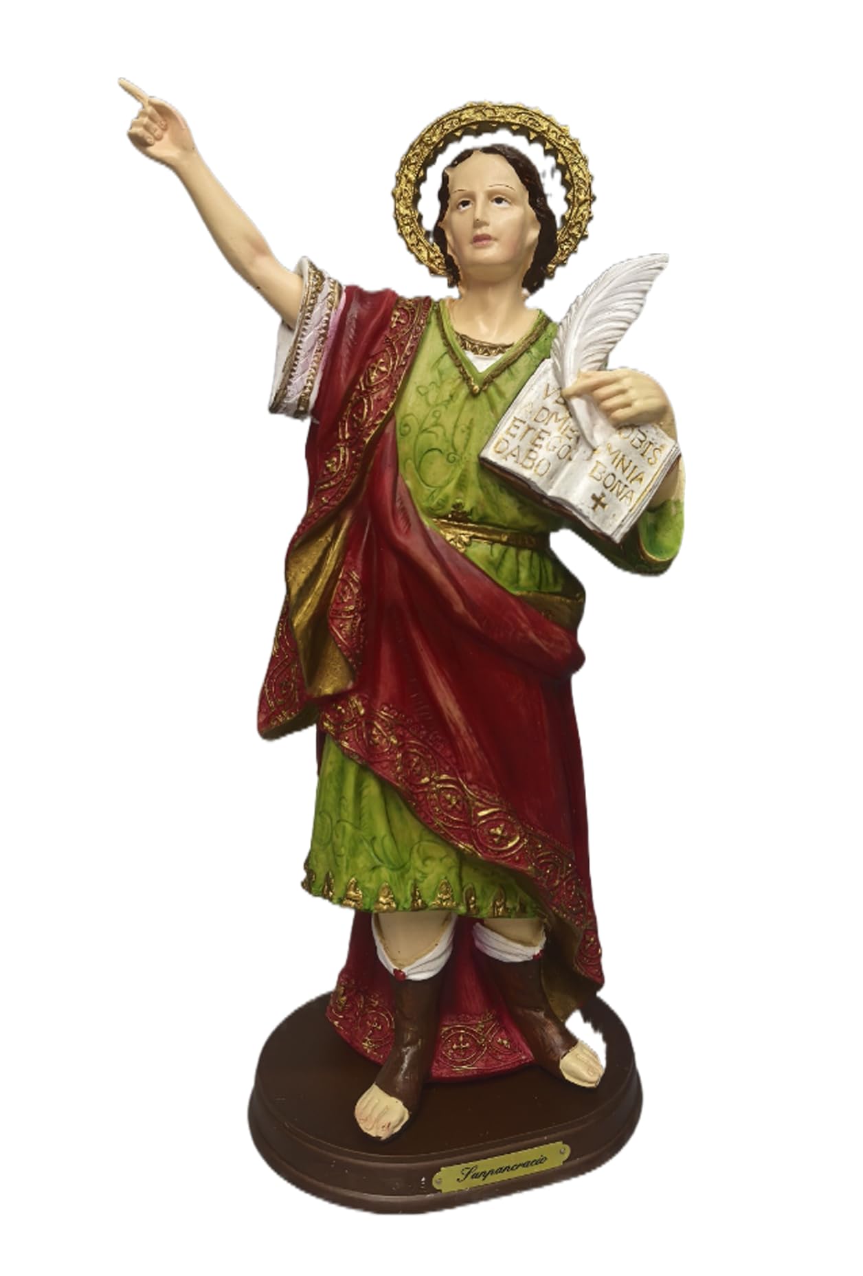 Figura de San Pancracio Resina Pintada a Mano 29 30 32cm Decoración Religiosa Hogar
