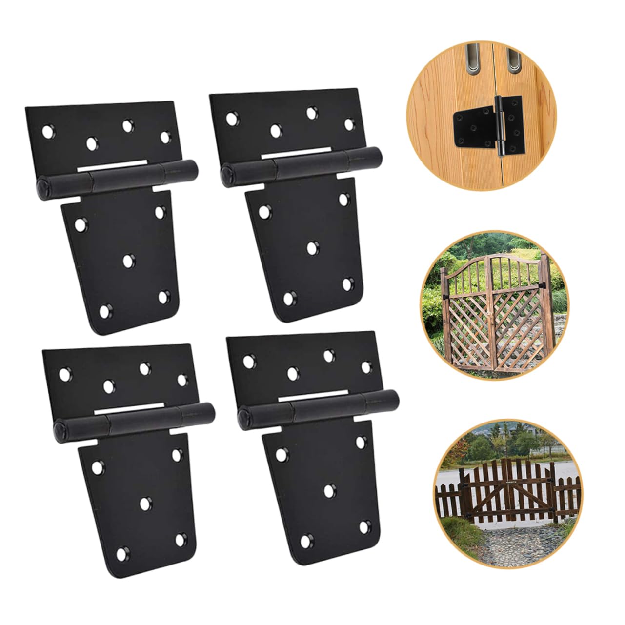 Operitacx Cerniere per Porte Pesanti in Acciaio Nero 4pezzi Cerniere Stabili e Resistenti per Camere da Letto e Residenze