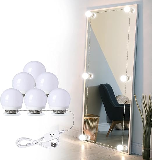 HURYEE Hollywood Style LED Vanity Mirror Lights Kit with Dimmable Light