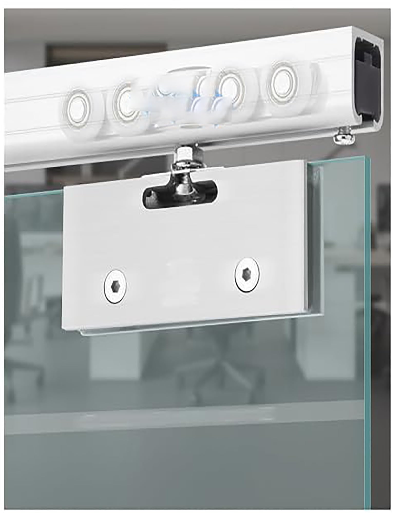 Generico Kit Binario per Porta Scorrevole in Alluminio, Binario per Porta a Scomparsa Nascosta, Kit Ferramenta per Porte Scorrevoli in Vetro per Doccia e Armadio (120cm)