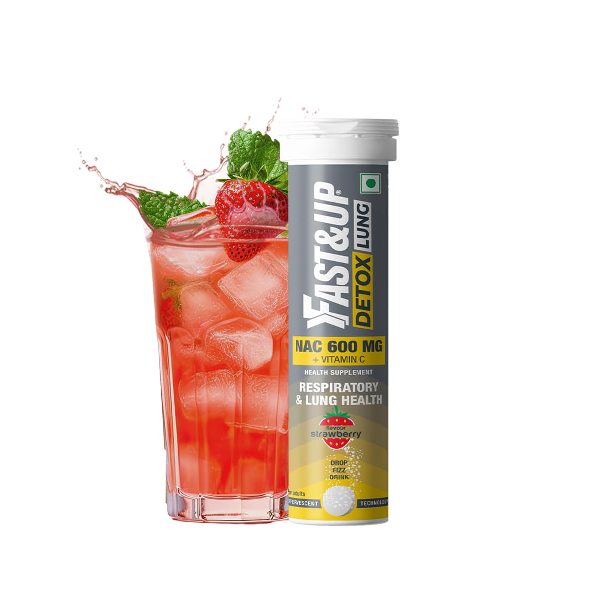 Fast&Up Lung Detox Daily Lung Cleanser Drink - 600 mg N-Acetylcysteine (NAC) + Vitamin C (10 Count (Pack of 1))-image-43
