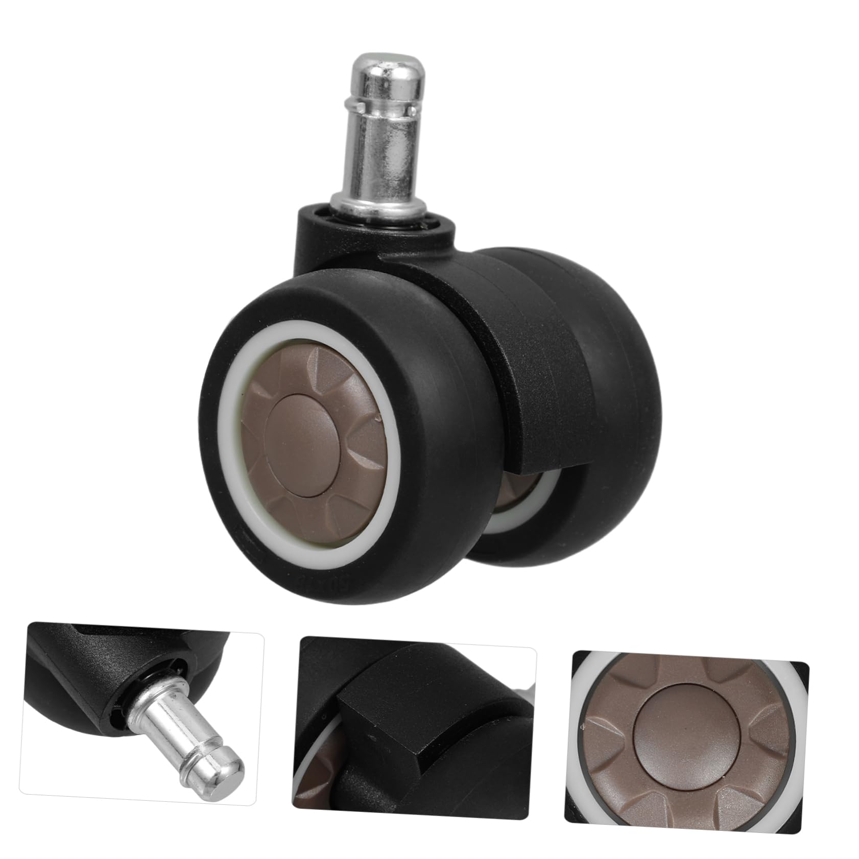 DOITOOL Set 5 Ruote Silenziose per Sedie Ufficio e Gaming in Tpr e Metallo, Doppia Rotazione Liscia, Adatte per Uffici e Sale da Gioco, Design Moderno