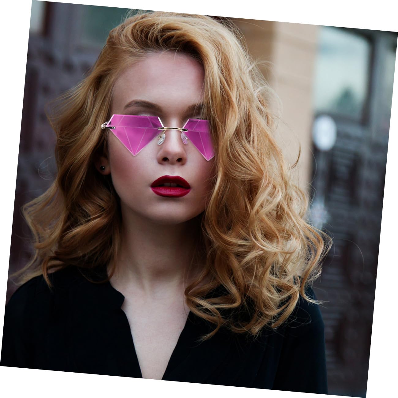 SOIMISS 8pièces Lunettes De Soleil Rimless Amusantes Forme De Diamant Pour Fêtes Accessoires De Costume Décorations Anniversaire