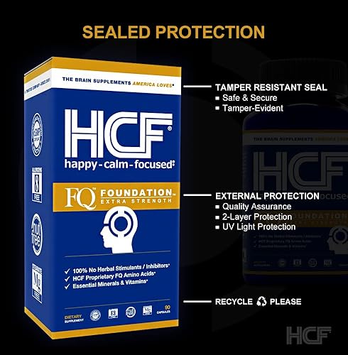 Miniatura 7 de Suplemento HCF cerebral feliz calmado y concentrado con aminoácidos vitaminas y minerales para la memoria atención estado de ánimo concentración