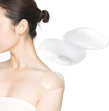1 Pair Silicone Shoulder Pads for Women Anti-Slip Self Adhesive Invisible Shoulder Push-Up Pads Reusable Height Enhancer