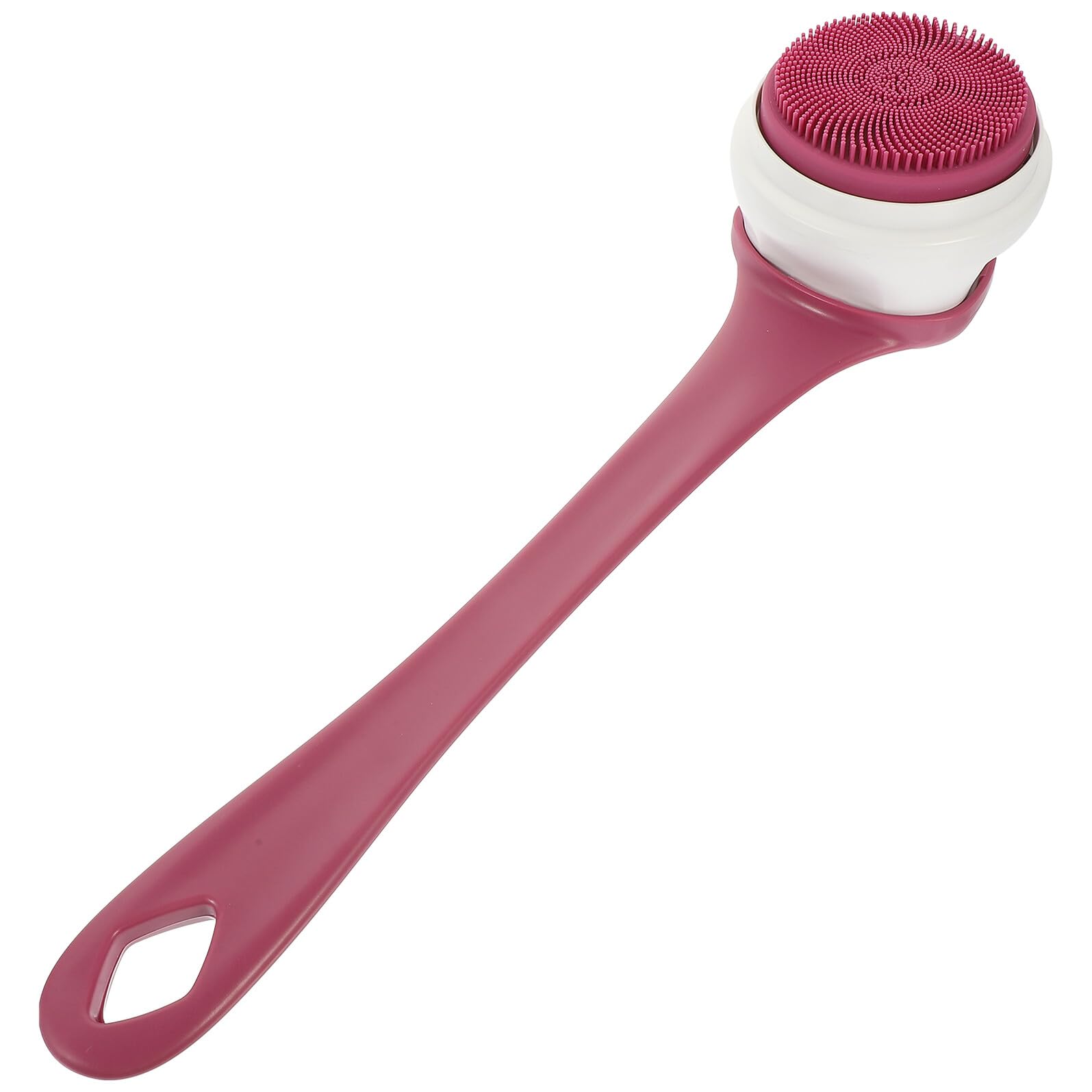 STOBAZA Cepillo Corporal Exfoliante Eléctrico Mango Largo, Silicona Abs, Batería 1800mah y 3 Niveles Ajustables para Ducha y Cuidado Personal