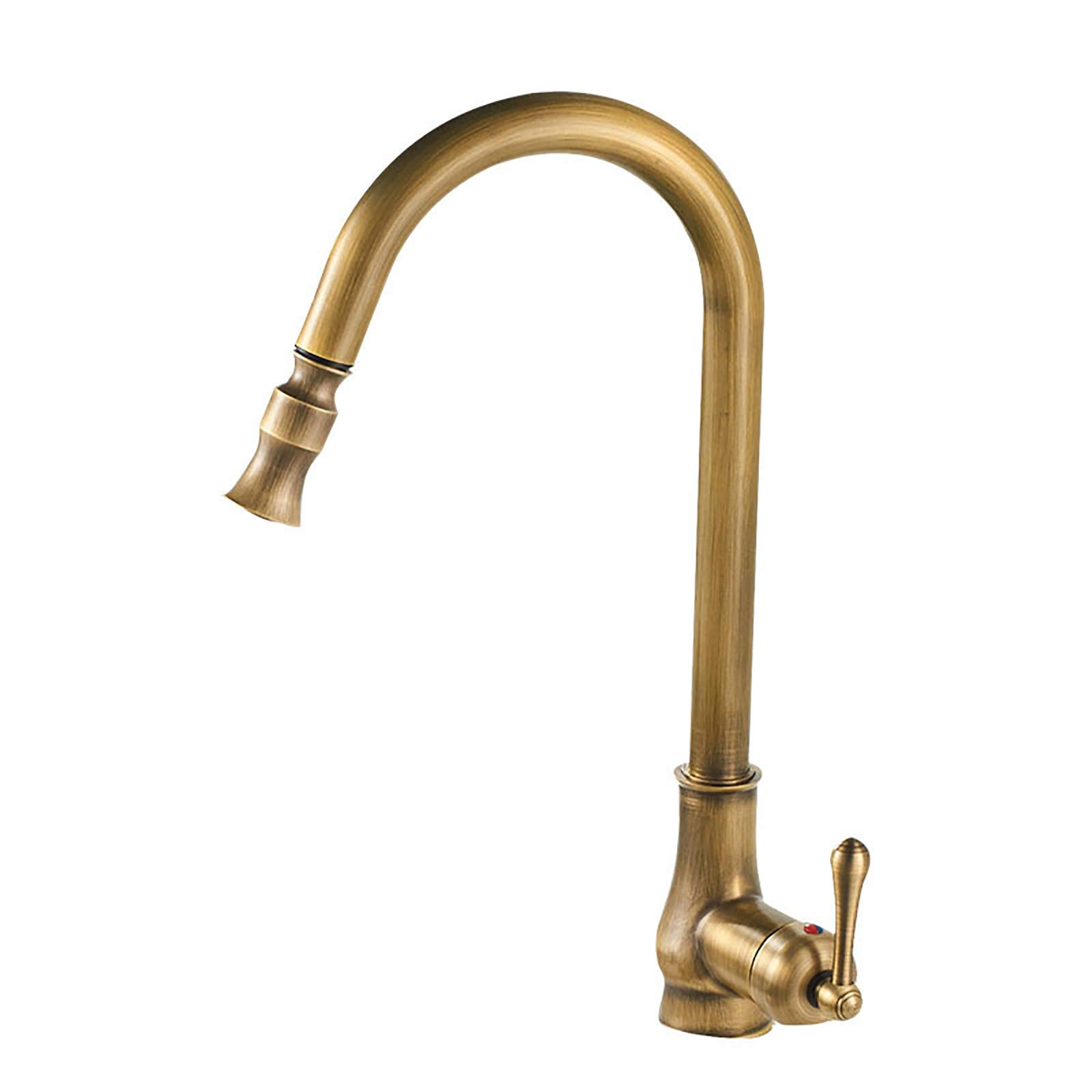 Robinet de cuisine en laiton antique mitigeur haut de gamme au design rétro