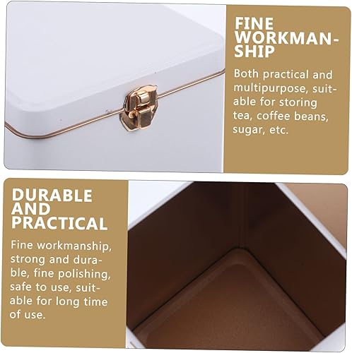 Miniatura 7 de Luxshiny Latas rectangulares del metal del té verde del té del metal de la hojalata del metal blanco envase de la lata