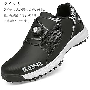 Amazon | [Qunqene] ゴルフシューズ スパイク メンズ レディース