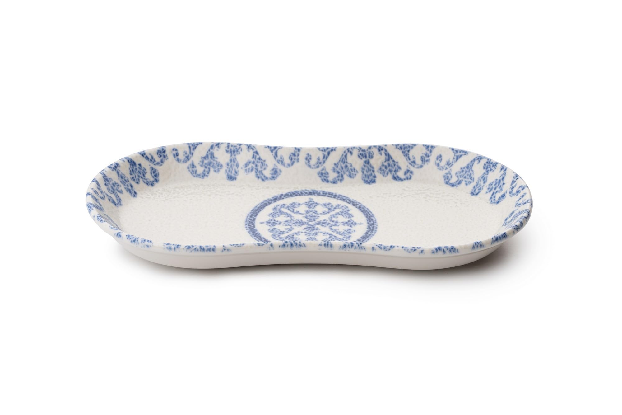 27-częściowy zestaw obiadowy, 100% porcelana, niebieska i biała, w zestawie talerze serwisowe, miski, talerze deserowe, do mycia w zmywarce i do kuchenki mikrofalowej, elegancki