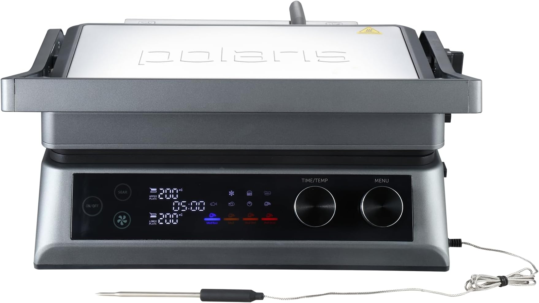 PGP 3010 Smokeless Electric Grill | 7 Auto Programs | 4 Doneness Levels | Thermometer Probe | SEAR 280°C | IQ Fry Dual-Zone | PRO Control 1°C | Dishwasher-Safe Panels | Family Size