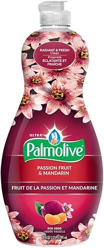 Palmolive Jabón ultra líquido para platos, suave al tacto en las manos, resistente a la grasa, fórmula concentrada, aroma de maracuyá y mandarina,