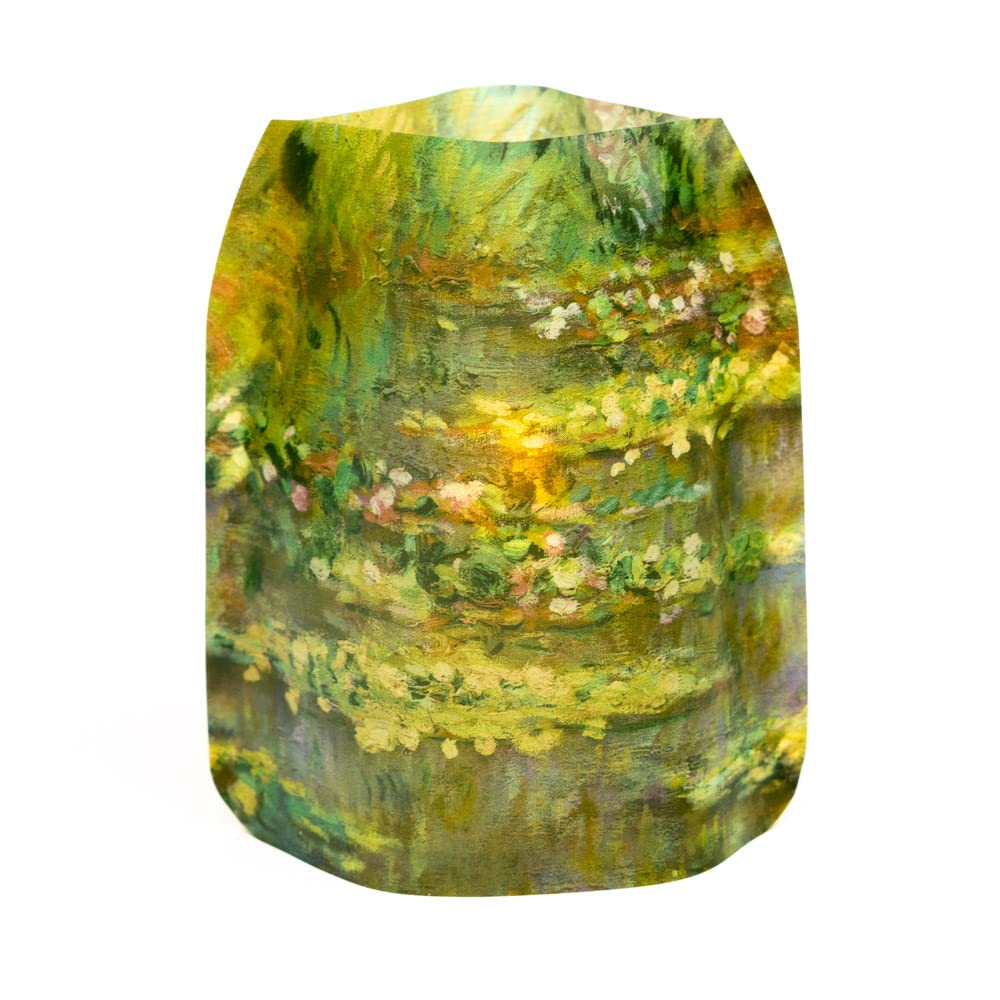 MODGY Luminary Lanterns Candle Holder Decorative Indoor Outdoor Decor, Lanterns for Wedding Centerpiece Decoration Outside Patio 4-Pack, with Flameless Floating LED Candles Claude Monet Waterlilies