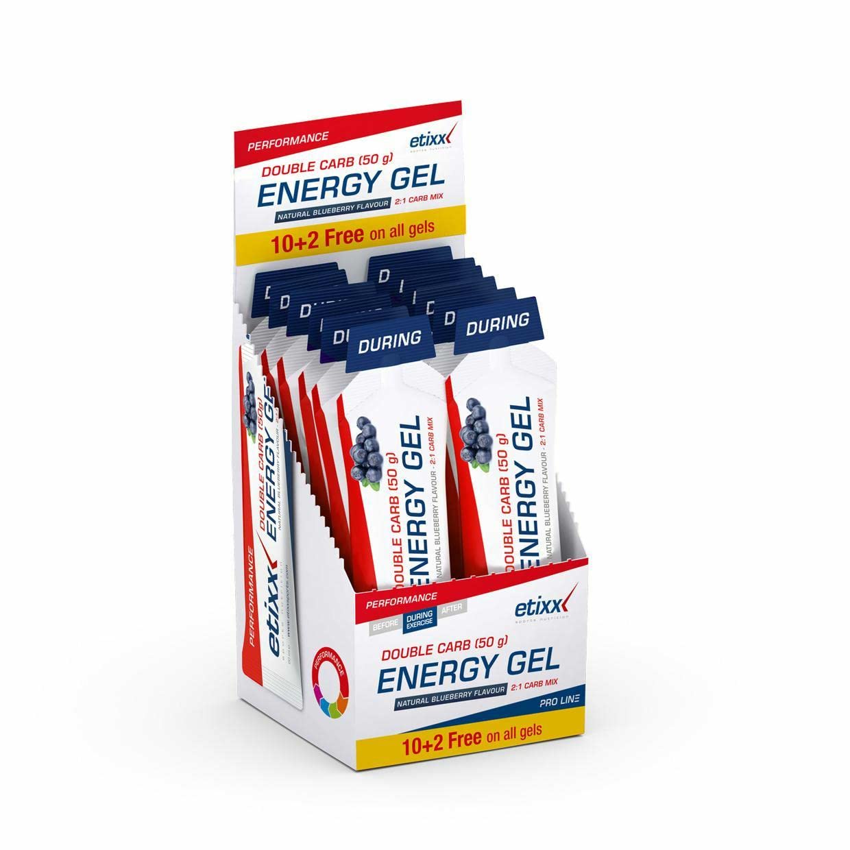 EtixxDouble Carbon Energy Gel Proline Blue 12 x 60 ml
