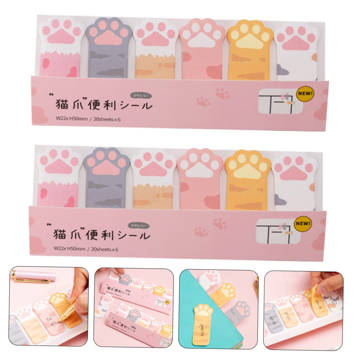 HOMSFOU 5 Series Notas Adhesivas De Marcadores De Página Decorativos Pestañas Adhesivas Estudiantes Material Escolar Oficina Y Estudio 2 Piezas X 5