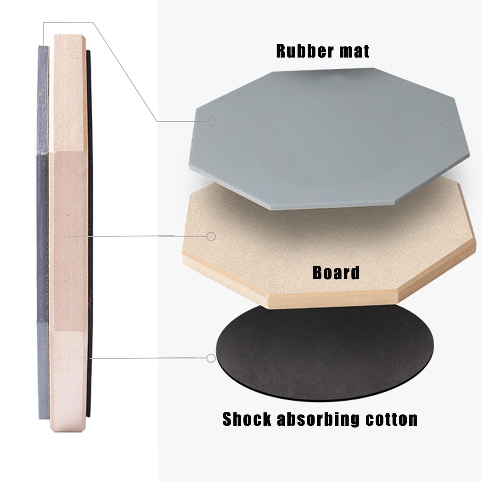 Drum Practice Pad, cichy klocek do ćwiczeń, gumowa podkładka na bębny, zapewnia doskonałe właściwości pochłaniające wstrząsy i amortyzację, 8 cali