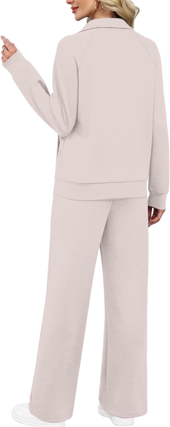 XIEERDUO Women's 2 Piece Lounge Sets Full Zip Up Sweatsuit Wide Leg Tracksuit Workout Outfits Fashion Airport Wear - Image 5