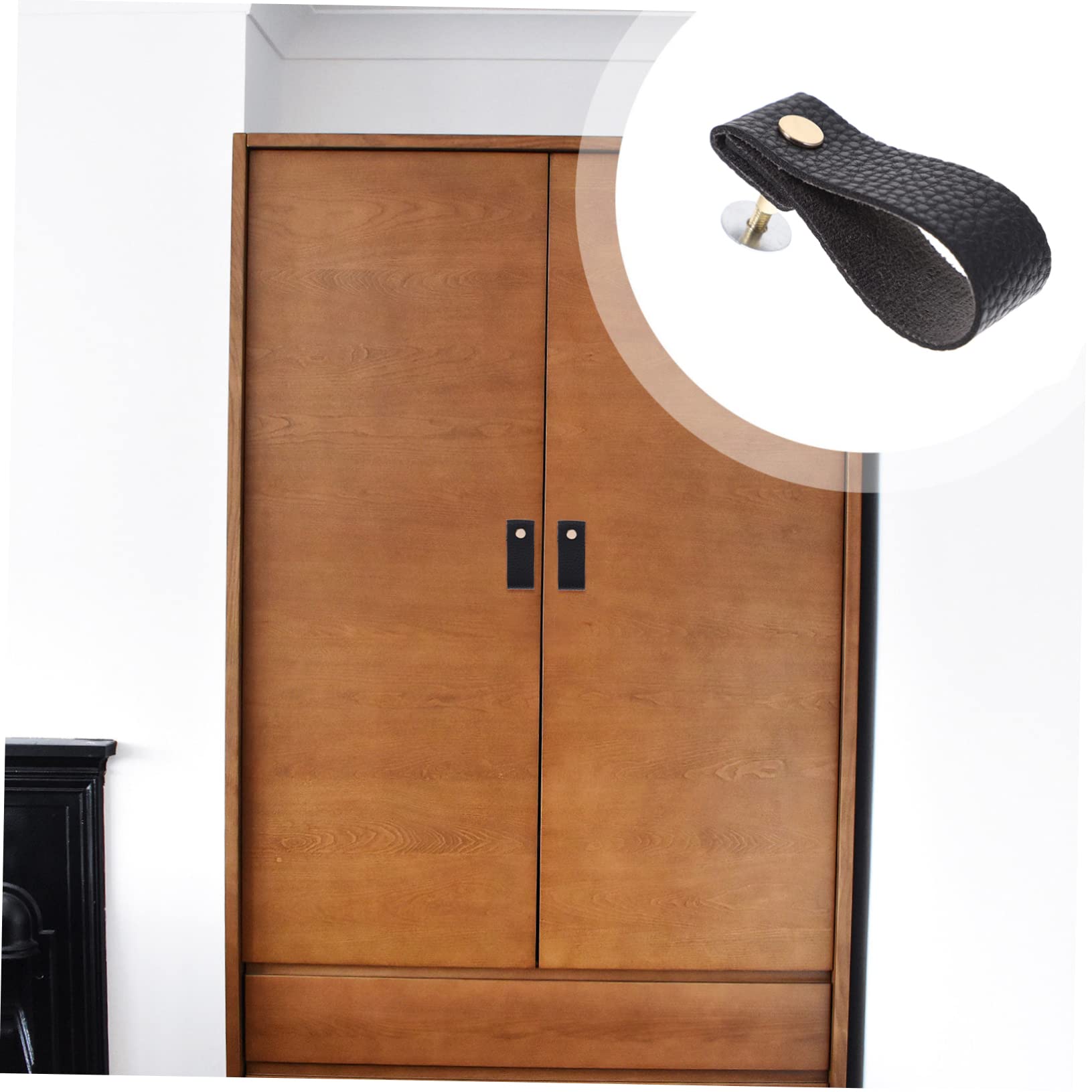BESTonZON 16pezzi Pomelli Per Pelle Pu Anticollisione Maniglie Per Mobili e Comò Per Arredamento Casa e Sicurezza Texture Liscia Nera