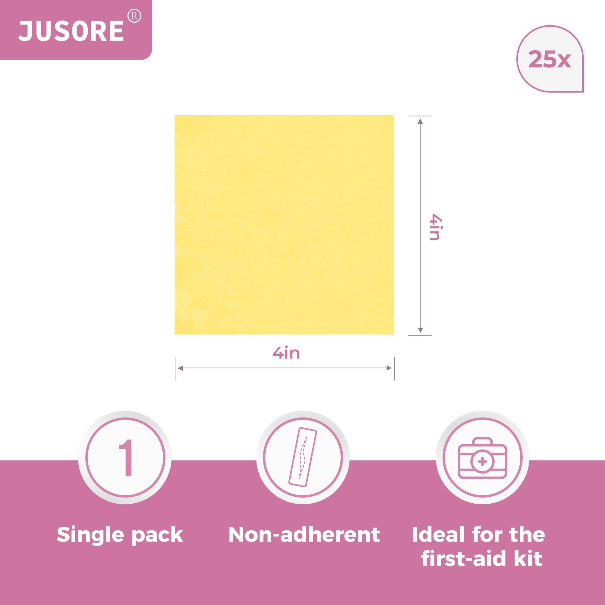JUSORE Xeroform Petrolatum Dressing 4"x4" - FSA-HSA, Non Stick Gauze Pads — Amazon image 6